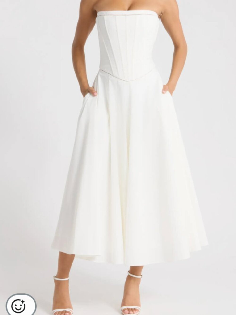 House of CB Gina Strapless Corset Stretch Cotton Dress